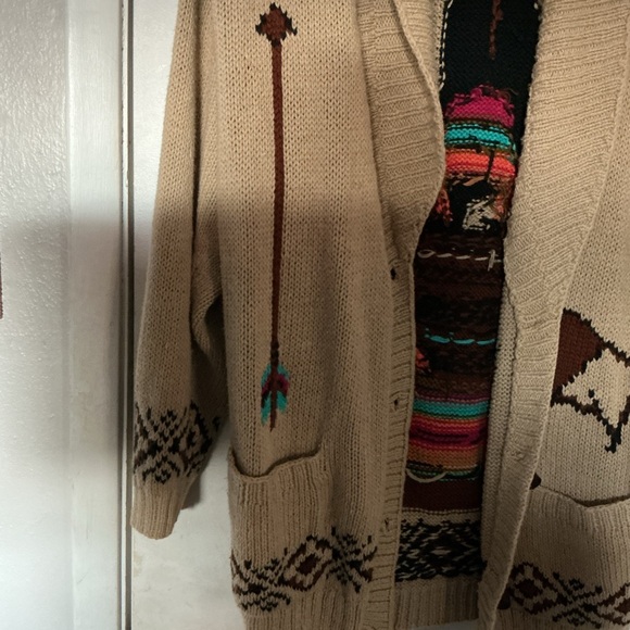 Catcher large cardigan sweater, Native American, Indian bison, buffalo vintage - Picture 9 of 11